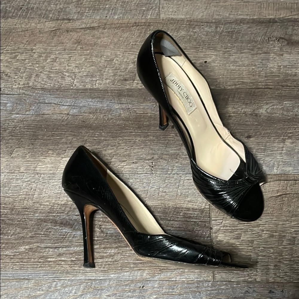 Jimmy Choo leather Peep-Toe Heels